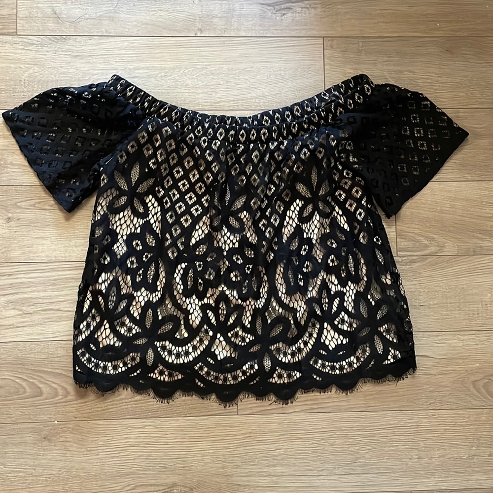 Black Lacy Off the Shoulder Blouse
